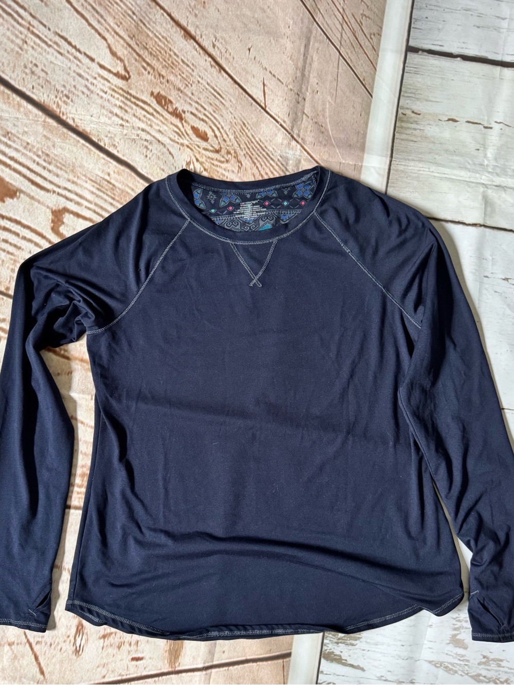Cuddl Duds Women's Long-Sleeve Crew in Navy Climate Right